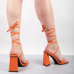 RAID Abihail Lace Up Heel In Orange -Chic Shoes Shop microsoftteams image 265