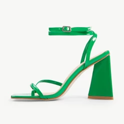 RAID Amora Lace Up Block Heel In Green