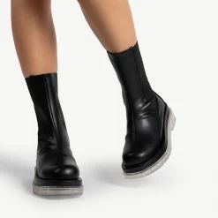 RAID Neville Chunky Boot In Black -Chic Shoes Shop neville black pu 5