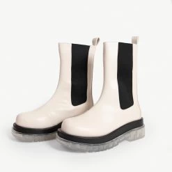 RAID Neville Chunky Boot In Off White -Chic Shoes Shop neville off white 2