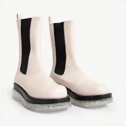 RAID Neville Chunky Boot In Off White -Chic Shoes Shop neville off white 4