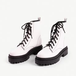 RAID Obey Chunky Hiker Boot In White -Chic Shoes Shop obey white 2