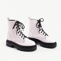 RAID Obey Chunky Hiker Boot In White -Chic Shoes Shop obey white 3