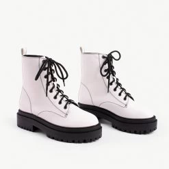 RAID Obey Wide Fit Chunky Hiker Boot In White -Chic Shoes Shop obey white 3 1