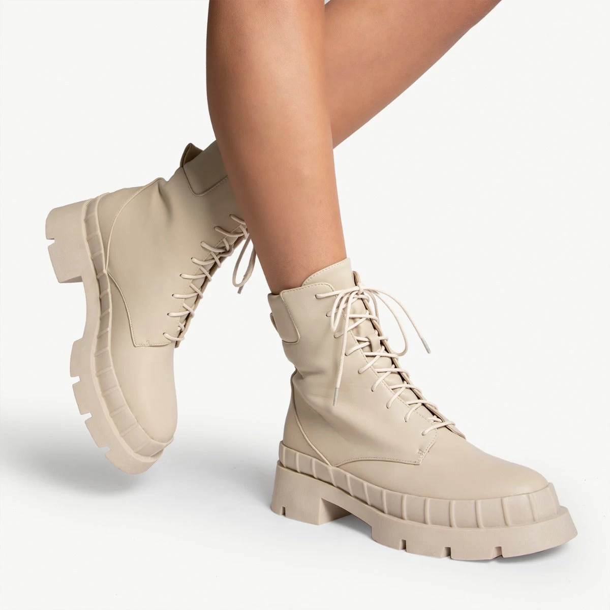 RAID Prestone Chunky Ankle Boot In Ecru 7 RAID Prestone Chunky Ankle Boot In Ecru - Image 5