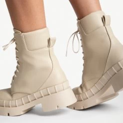 RAID Prestone Chunky Ankle Boot In Ecru 16 RAID Prestone Chunky Ankle Boot In Ecru -Chic Shoes Shop prestone ecru 5