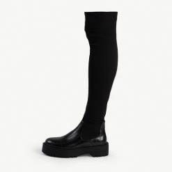 RAID Ranger Over The Knee Boot In Black Croc 10 RAID Ranger Over The Knee Boot In Black Croc -Chic Shoes Shop ranger balck croc knit 1