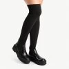 RAID Ranger Over The Knee Boot In Black Croc -Chic Shoes Shop ranger balck croc knit 3