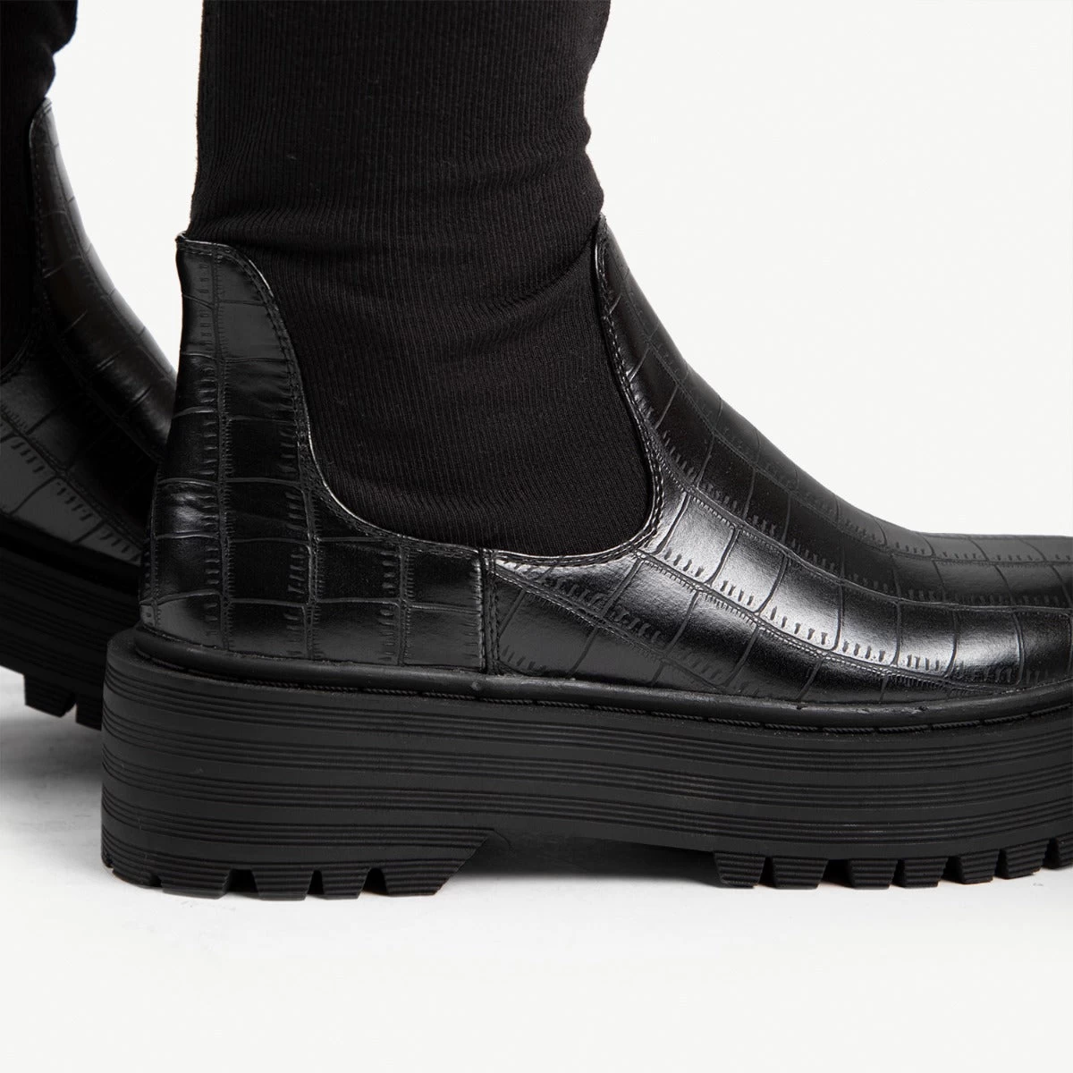 RAID Ranger Over The Knee Boot In Black Croc 7 RAID Ranger Over The Knee Boot In Black Croc - Image 5