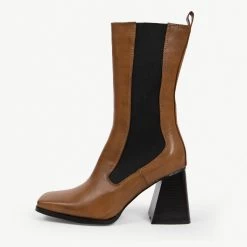 RAID React Block Heeled Boot In Brown 10 RAID React Block Heeled Boot In Brown -Chic Shoes Shop react brown 1