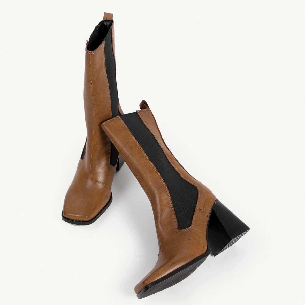 RAID React Block Heeled Boot In Brown 8 RAID React Block Heeled Boot In Brown - Image 6