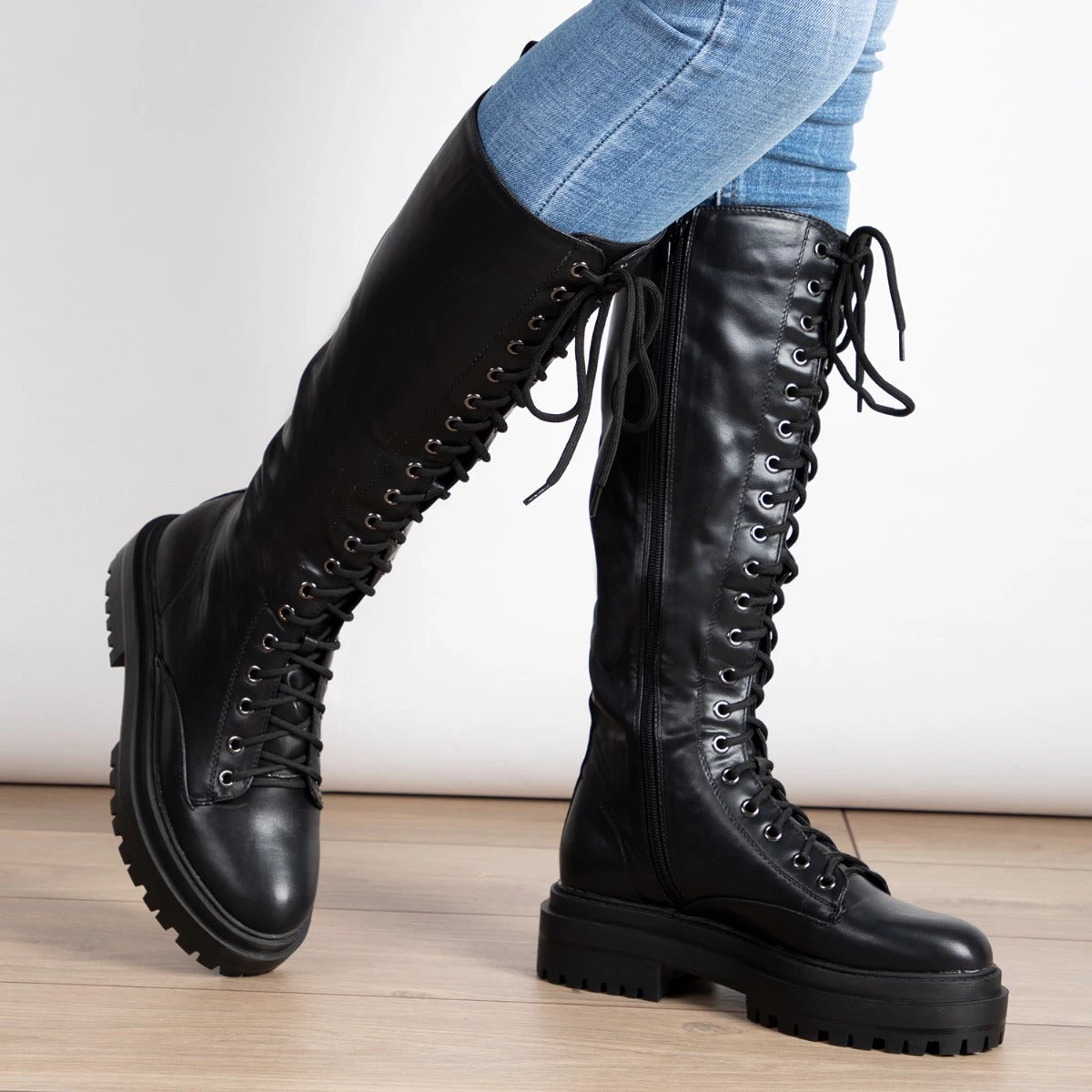 RAID Reginal Lace Up Long Boot In Black 4 RAID Reginal Lace Up Long Boot In Black - Image 2