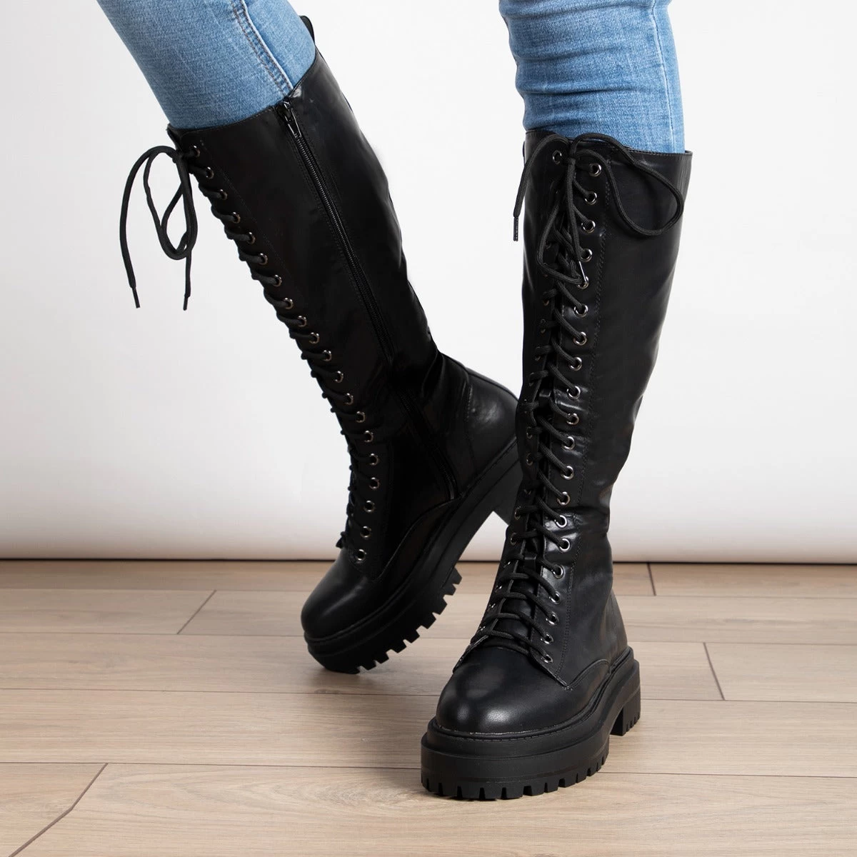 RAID Reginal Lace Up Long Boot In Black 7 RAID Reginal Lace Up Long Boot In Black - Image 5