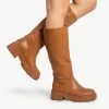 RAID Ryder Chunky Long Boot In Tan -Chic Shoes Shop ryder tan 4