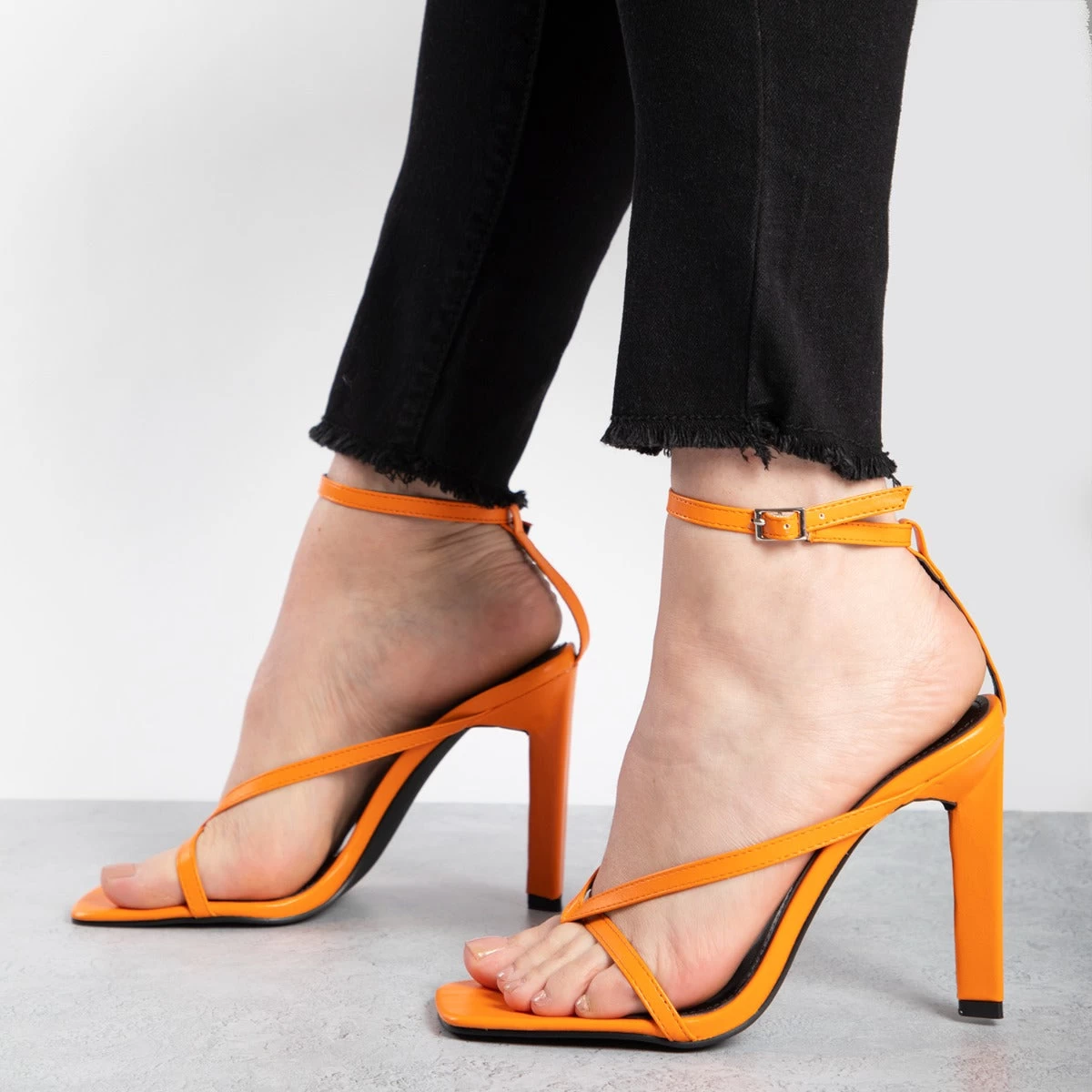 RAID Sabelle Strappy Heel In Orange 6 RAID Sabelle Strappy Heel In Orange - Image 4