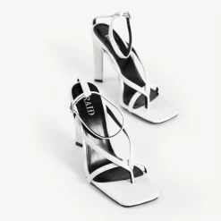 RAID Sabelle Strappy Heel In White -Chic Shoes Shop sabelle white 5