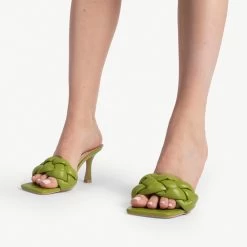 RAID Sandra Padded Mule In Apple Green -Chic Shoes Shop sandra apple green 2