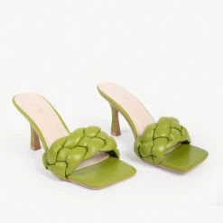 RAID Sandra Padded Mule In Apple Green -Chic Shoes Shop sandra apple green 3