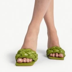 RAID Sandra Padded Mule In Apple Green -Chic Shoes Shop sandra apple green 5