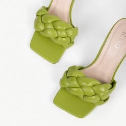 RAID Sandra Padded Mule In Apple Green -Chic Shoes Shop sandra apple green 6