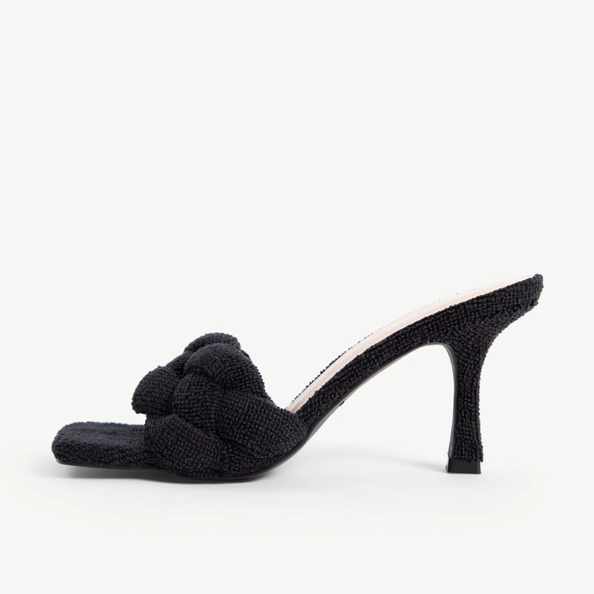 RAID Sandra Padded Mule In Black Towelling 3 RAID Sandra Padded Mule In Black Towelling