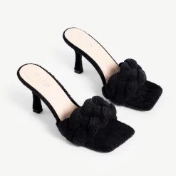 RAID Sandra Padded Mule In Black Towelling 12 RAID Sandra Padded Mule In Black Towelling -Chic Shoes Shop sandra towelling black 5