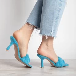 RAID Sandra Padded Mule In Blue Towelling 11 RAID Sandra Padded Mule In Blue Towelling -Chic Shoes Shop sandra towelling blue 4