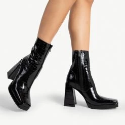 RAID Silonna Ankle Boot In Black Croc