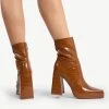 RAID Silonna Ankle Boot In Brown Croc
