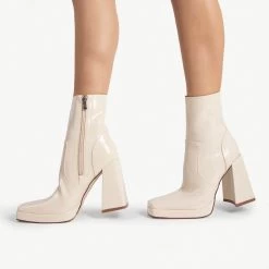 RAID Silonna Ankle Boot In White Croc