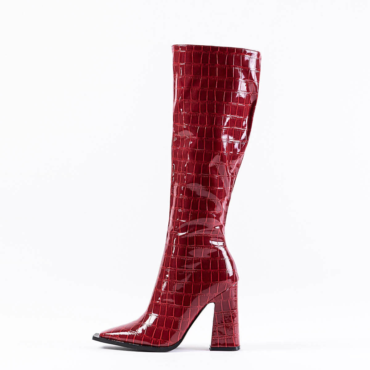 RAID Sphere Long Boot In Burgundy Croc 6 RAID Sphere Long Boot In Burgundy Croc - Image 4