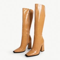 RAID Sphere Long Boot In Camel Croc -Chic Shoes Shop sphere camel 2 fd1f777e d7e2 49b2 b4e9 133fe00bf937