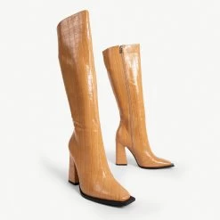 RAID Sphere Long Boot In Camel Croc -Chic Shoes Shop sphere camel 5 513e6579 6571 47e8 9a77 05930b9f621c