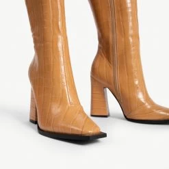 RAID Sphere Long Boot In Camel Croc -Chic Shoes Shop sphere camel 6 3f426b21 dfc1 4389 bc24 7d44474c14ea