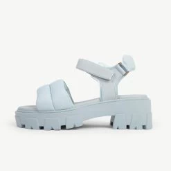 RAID Stack Chunky Sole Sandal In Aqua -Chic Shoes Shop stack aqua 1 1