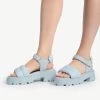 RAID Stack Chunky Sole Sandal In Aqua