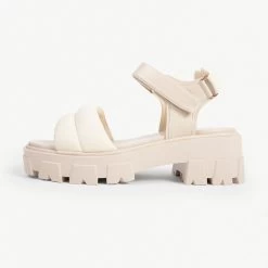 RAID Stack Chunky Sole Sandal In Stone -Chic Shoes Shop stack stone 1 1