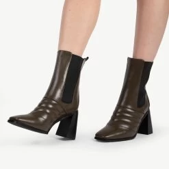 RAID Tabbie Block Heeled Boot In Khaki -Chic Shoes Shop tabbie khaki 5