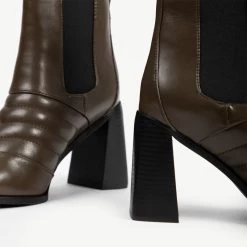 RAID Tabbie Block Heeled Boot In Khaki -Chic Shoes Shop tabbie khaki 6