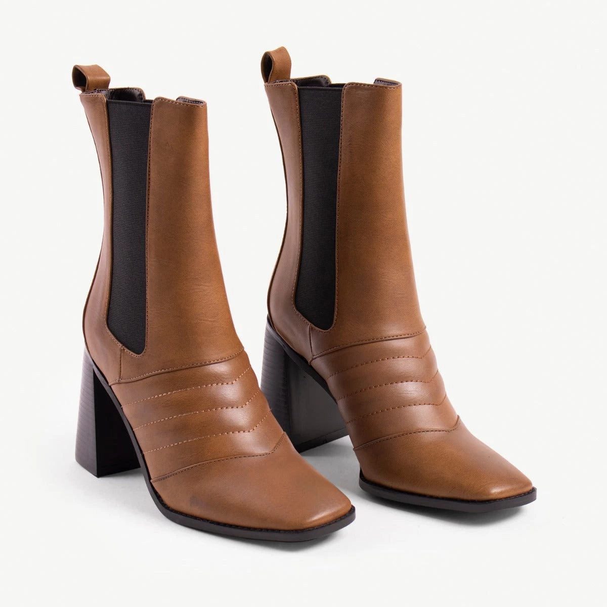 RAID Tabbie Block Heeled Boot In Taupe 7 RAID Tabbie Block Heeled Boot In Taupe - Image 5