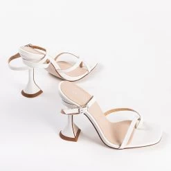 BEBO Trevia Sandal In White -Chic Shoes Shop trevia white 4