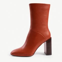 RAID Tyra Block Heeled Boot In Tan -Chic Shoes Shop tyra tan 1