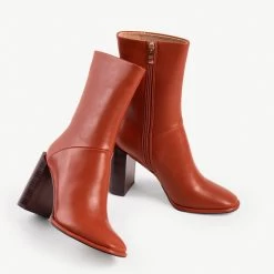 RAID Tyra Block Heeled Boot In Tan -Chic Shoes Shop tyra tan 4