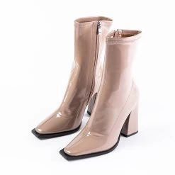 RAID Valencia Block Heeled Boot In Taupe
