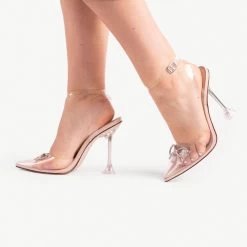 BEBO Venesa Perspex Heel In Nude -Chic Shoes Shop vanesa nude 3