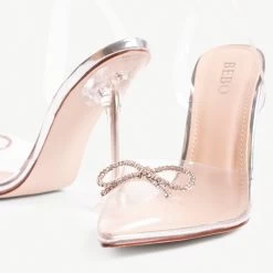 BEBO Venesa Perspex Heel In Silver -Chic Shoes Shop vanesa silver 2