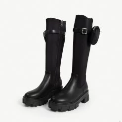 RAID Zyon Chunky Long Boot In Black -Chic Shoes Shop zyon black pu 2 1